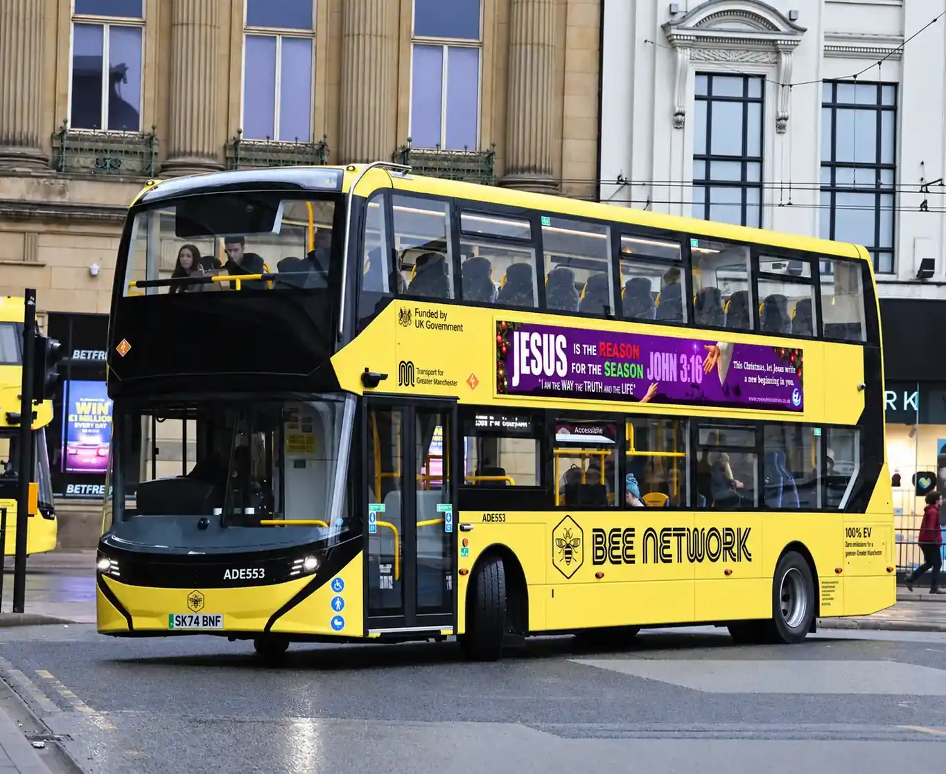 MPC's Christmas bus campaign carrying Bible verses across Manchester